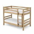Etagenbett aus Naturholz, 210 × 100 × 160 cm, für Matratzen 90 × 200 cm, mit Leiter und Schutzgitter