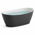 Freistehende ovale Badewanne aus Acryl, 170 x 75 x 58 cm, Schwarz/Weiß
